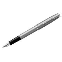 Ручка перьевая Parker "Sonnet Sand Blasted Stainless Steel" черная, 0,8мм, подар. уп.