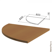 Стол приставной угловой "Канц", 600х600х750 мм, БЕЗ ОПОРЫ, цвет орех пирамидальный, ПК34.9
