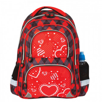 Рюкзак BRAUBERG, с EVA спинкой, для учениц начальной школы, "Сердце", 12 литров, 38х30х14 см, 226392