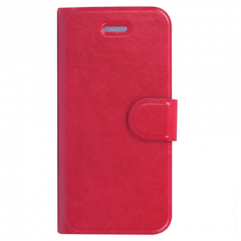 Чехол-обложка для телефона iPhone 5/5S SONNEN, кожзам, горизонтальный, красный, 261974
