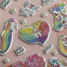Наклейки объемные MESHU "Rainbow unicorn", 10*23см, пакет европодвес