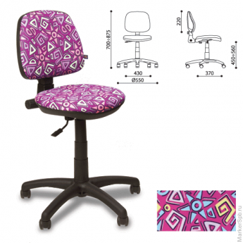 Кресло детское "Swift GTS", без подлокотников, розовое с рисунком, SwiftGTS YN-560