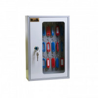 Шкаф для ключей Klesto SKB-24 на 24 ключа, серый, металл/стекло
