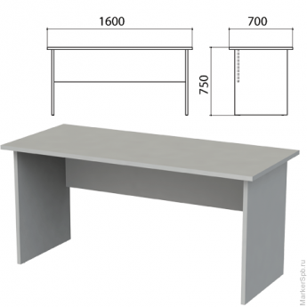 Стол письменный 'Этюд', 1600х700х750 мм, серый, 400027-03