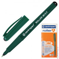 Ручка-роллер CENTROPEN, трехгранная, корпус зеленый, толщина письма 0,3 мм, черная, 4615/1Ч