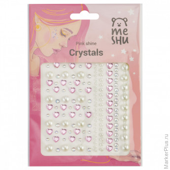 Наклейки-стразы MESHU "Pink shine", 16*10,5см