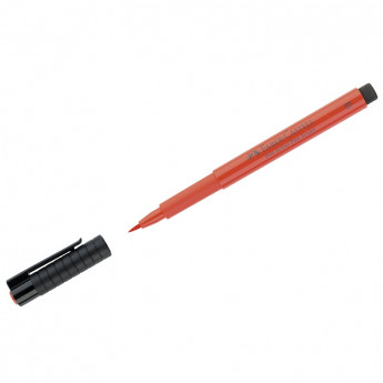 Ручка капиллярная Faber-Castell 'Pitt Artist Pen Brush' цвет 118 алая, кистевая, 10 шт/в уп