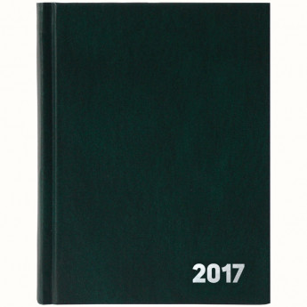 Ежедневник датированный 2017г., А6, 168л., БВ, зеленый