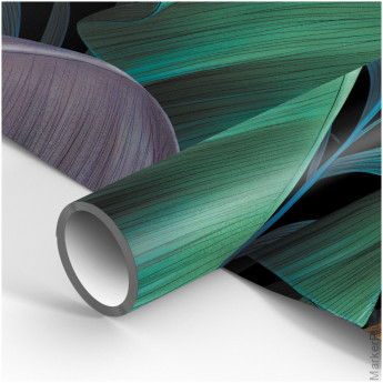 Упаковочная бумага глянц. 70*100см, MESHU "Цветочный принт", 80г/м2