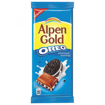 Шоколад ALPEN GOLD (Альпен Голд), молочный с печеньем OREO (Орео), 95г, ш/к 01240, 63804