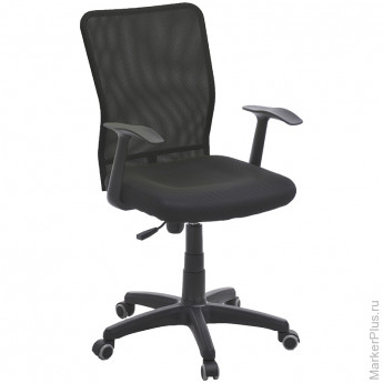 Кресло руководителя "Альфа", PL, ткань/черная, спинка сетка/черный, механизм качания