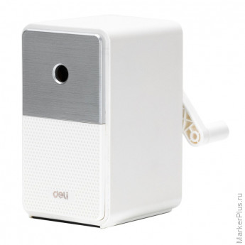 Точилка для карандашей механическая Deli 71160 1 отверстие пластик, белый