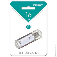 Память Smart Buy 'V-Cut' 16GB, USB2.0 Flash Drive, серебристый (металл.корпус)