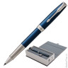 Ручка-роллер PARKER "Sonnet Lacquer CT", корпус синий лак, нержавеющая сталь, палладиевое покрытие деталей, 1948087, черная