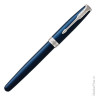 Ручка-роллер PARKER "Sonnet Lacquer CT", корпус синий лак, нержавеющая сталь, палладиевое покрытие деталей, 1948087, черная