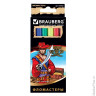 Фломастеры BRAUBERG "Корсары", 6 цветов, вентилируемый колпачок, картонная упаковка с золотистым тиснением, 150563