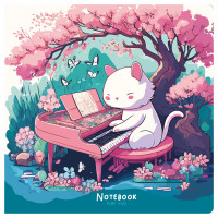 Записная книжка 170*170мм 40л. MESHU 'Cat`s symphonie', soft-touch ламинация