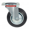 Колесо поворотное Стелла-техник 4001-160 д.160мм,г/п 145кг,резина,металл