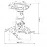 Кронштейн для проекторов Cactus CS-VM-PR01-BK потолочный, 10 кг, черный