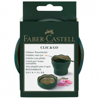 Стакан для воды Faber-Castell 'Clic&Go', темно-зеленый, 3 шт/в уп
