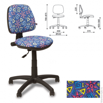Кресло детское "Swift GTS", без подлокотников, синее с рисунком, SwiftGTS YN-590