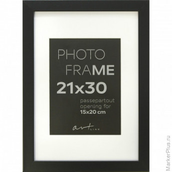 Рамка пластиковая с паспарту Gloria Black 21x30 37321 Рамка пластиковая с паспарту Gloria Black 21x30 37321
