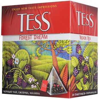 Чай Tess 'Forest Dream', черный, лесные ягоды, 20 пакетиков-пирамидок по 1,8г.