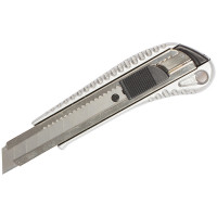 Нож канцелярский 18мм Berlingo "Metallic", auto-lock, металлический, европодвес