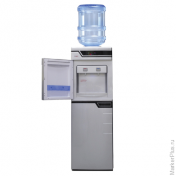 Кулер для воды AEL LC-AEL-301bd, напольный, нагрев/охлаждение, холодильный шкаф 50 л, 2 крана, сереб