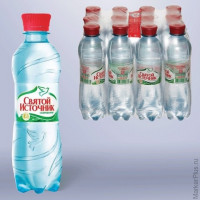 Вода газированная питьевая "Святой источник", 0,33 л, пластиковая бутылка 12 шт/в уп