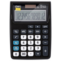 Калькулятор карманный Deli E1122, 12раз, LCD-дисплей, дв.питание,серый