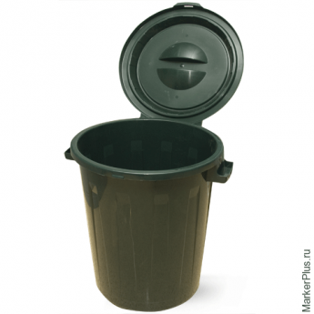Контейнер для мусора 90л+КРЫШКА IDEA зеленый (в 64,5*диам. 60 см), M 2394