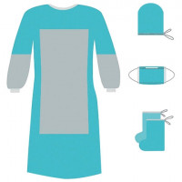 Комплект одежды для хирурга КХ-02 с усиленной защитой ГЕКСА одноразовый стер.4 предме