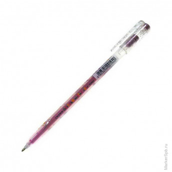 Ручка гелевая 'Люрекс' розовая, 1мм, 12 шт/в уп