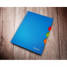 Бизнес-тетрадь Attache А5,100л,кл,спир,обл.пластик,с разделителями,голубой