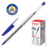Ручка шариковая масляная STAFF, корпус прозрачный, синяя, 141705