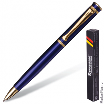 Ручка подарочная шариковая BRAUBERG 'Perfect Blue', корпус синий, узел 1 мм, линия письма 0,7 мм, синяя, 141415