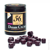Шоколад LOTTE "Dream Cacao", горький (какао 56%), в кубиках, в пластиковой банке, 106 г