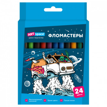 Фломастеры ArtSpace 'Космос', 24цв., картон, смываемые, европодвес