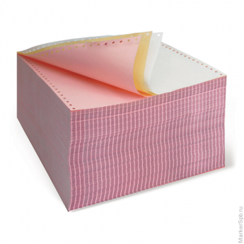 Бумага с отр. перф. самокопирующая цветная AKZENT 240(12") 3-х сл. (600 компл)