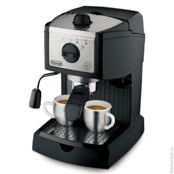 Кофеварка рожковая DELONGHI EC155, объем 1л, мощн.1050Вт, дав.15бар, насад.взбивания, пластик,черная