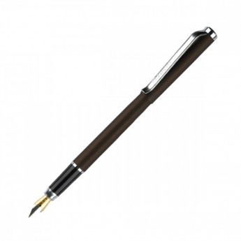 Ручка перьевая Luxor 'Rega' синяя, 0,8 мм, корпус графит/хром, футляр