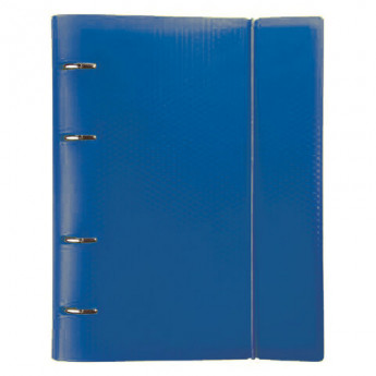 Тетрадь на кольцах А5 (175х220 мм), 120 л., пластиковая обложка, клетка, с фиксирующей резинкой, BRAUBERG, синий, 403567