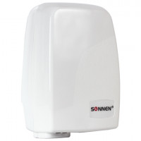 Сушилка для рук SONNEN HD-120, 1000 Вт, скорость потока 11,5 м/с, пластик, белая, 604190