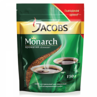 Кофе растворимый JACOBS MONARCH сублимированный, 150 г, мягкая упаковка, 34277
