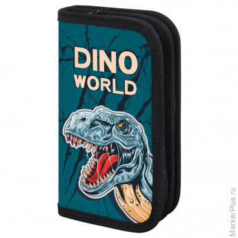 Пенал ПИФАГОР, 2 отделения, ламинированный картон, 19х11 см, "Dino world", 272249 Пенал ПИФАГОР, 2 отделения, ламинированный картон, 19х11 см, "Dino world", 272249