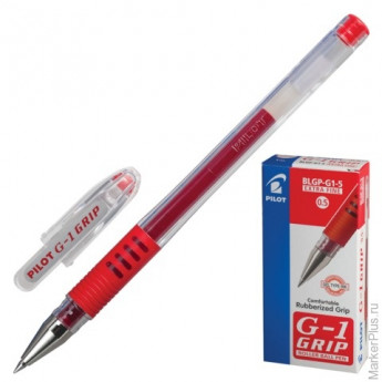 Ручка гелевая PILOT BLGP-G1-5 'G-1 GRIP', с резиновым упором, толщина письма 0,3 мм, красная