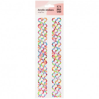Наклейки акриловые MESHU 'Bright line', 25*7,8см, 5 шт/в уп