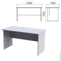 Стол письменный "Монолит", 1400х700х750 мм, цвет серый, СМ2.11