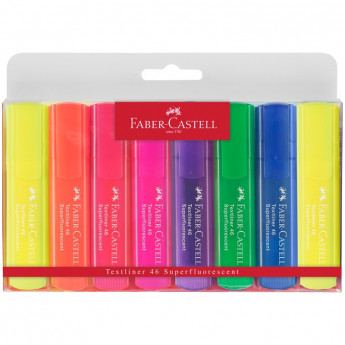 Набор текстовыделителей Faber-Castell '46 Superfluorescent' 8 флуоресцентных цв.,1-5мм, пластик. уп.